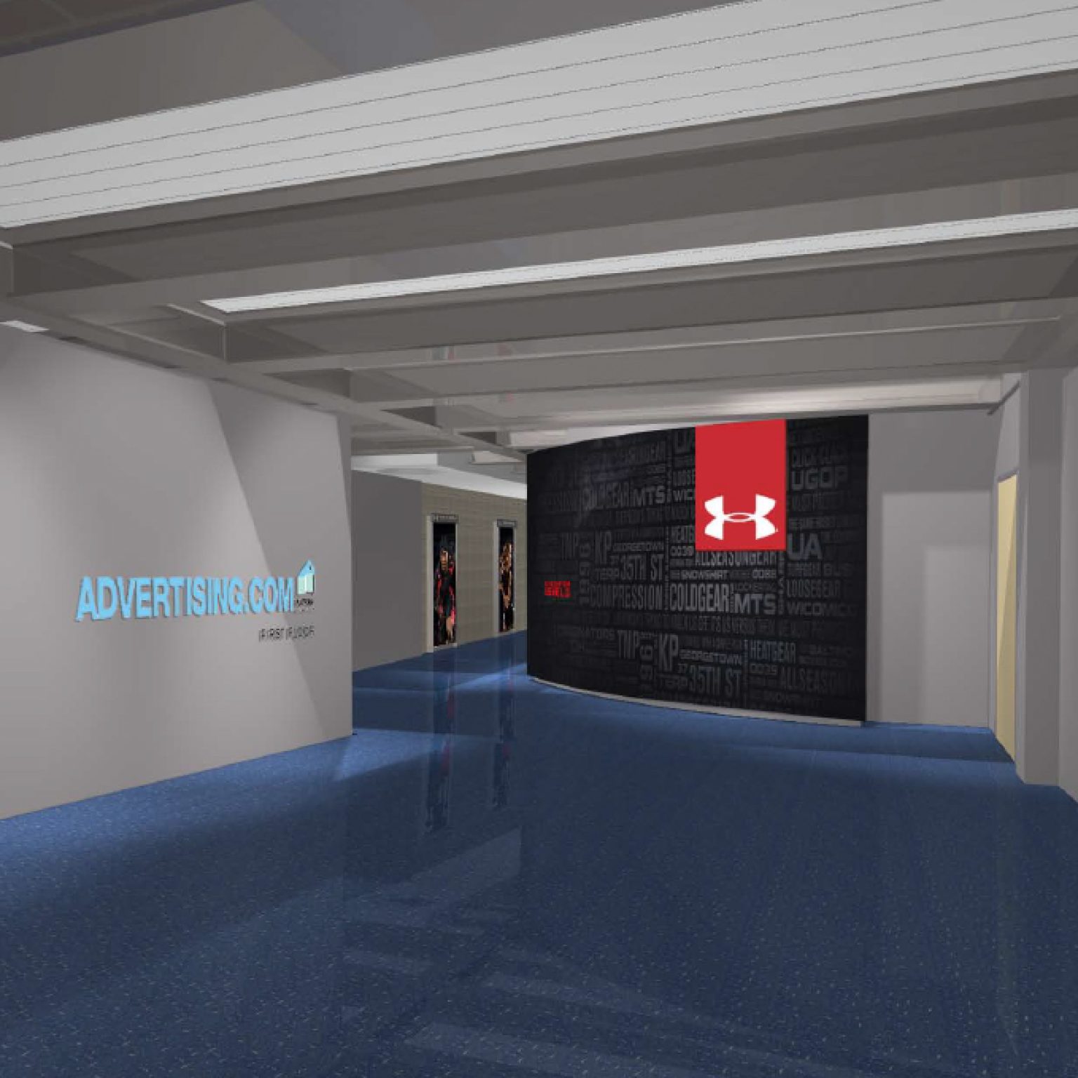 Lobby signage for UnderArmour