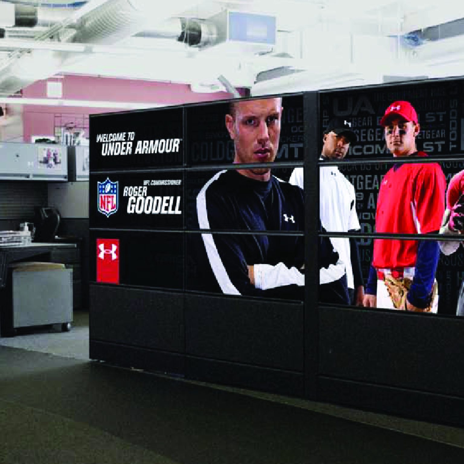 Sign display for UnderArmor