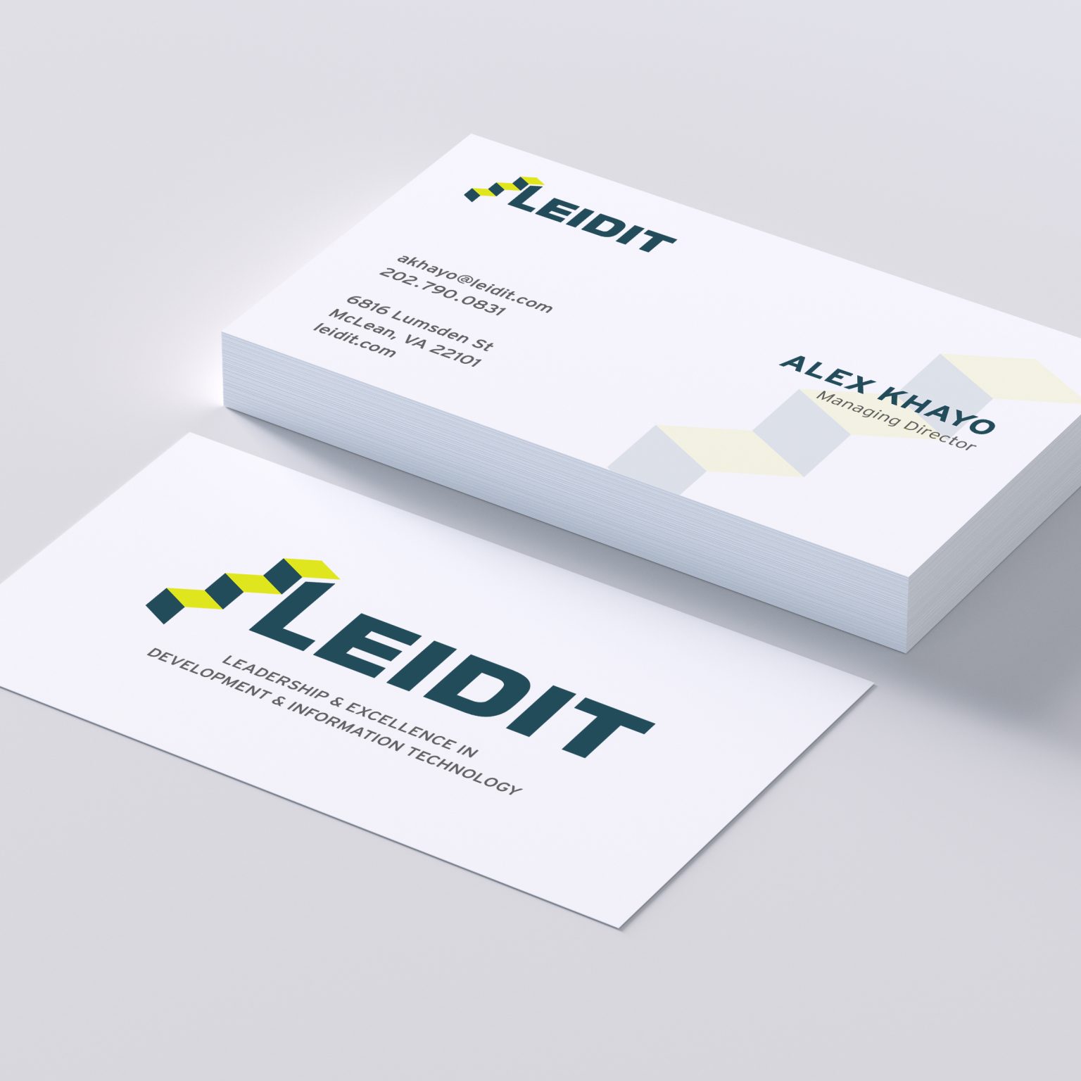 Business card design for LEIDIT